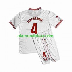 Camisola Sevilla FC Sergio Ramos 4 Criança Equipamento Primeiro 2023-2024 Manga Curta